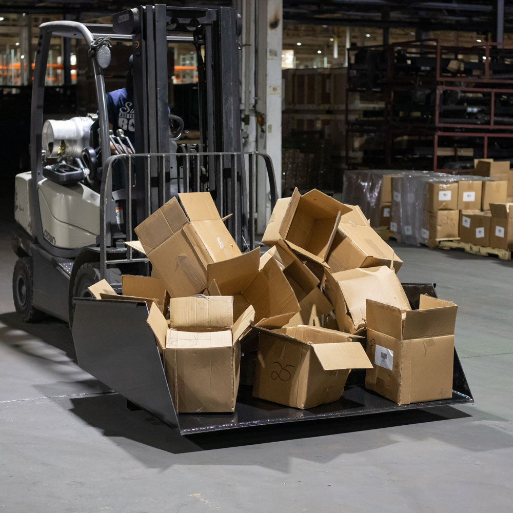 Titan Attachments Forklift Mounted Front Loading and Dumping Bucket