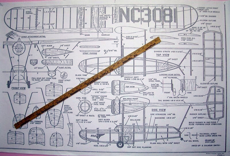 SIKORSKY S-39 TWO PLANS + CONSTRUCTION ARTICLE for 28" & 42" Model Airplanes