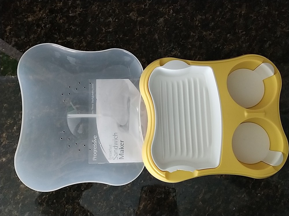 Progressive Microwave Bacon Tray + Breakfast Sandwich Maker + Adjustable Cover