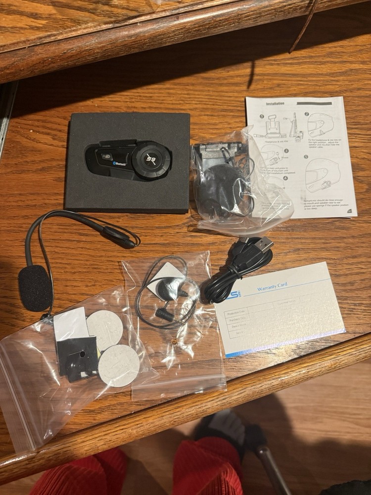 S-9 Motorcycle Helmet Bluetooth 2000m 6-Rider Intercom, Bluetooth Helmet Head...