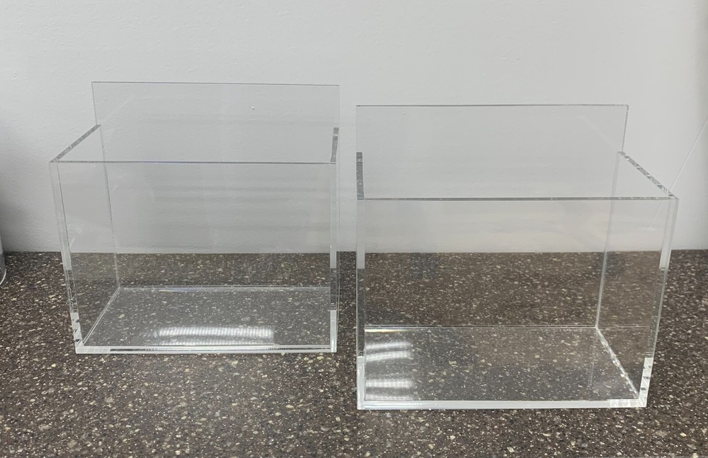 3/16" Thick Clear Acrylic Storage Organizers Containers 2pc