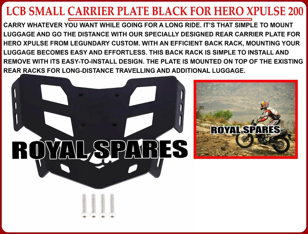 "LCB SMALL CARRIER PLATE, BLACK" FIT FOR HERO XPULSE 200