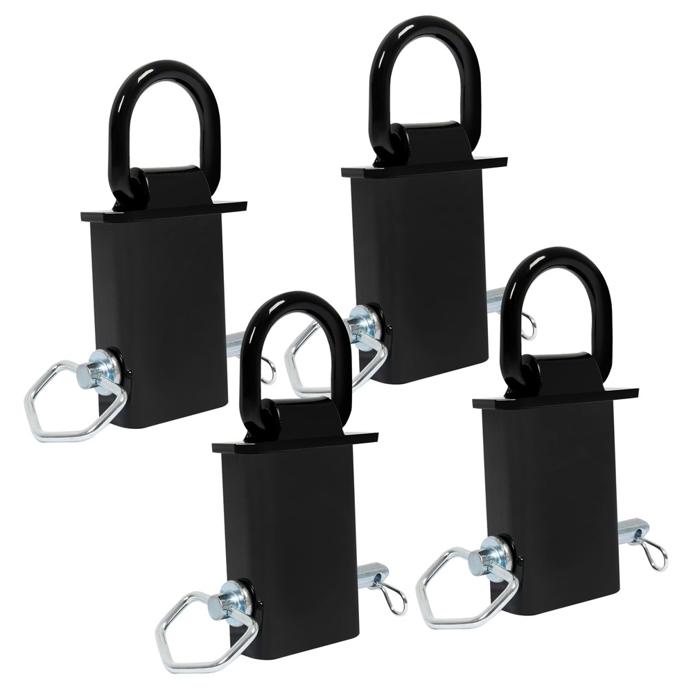 Universal 4-Heavy Duty 12,000 Lbs Removable D-Ring Stake Pocket Powder Coated
