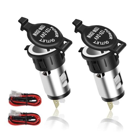 12V Cigarette Lighter Socket - Car Cigarette Lighter Socket with Extension 2PCS