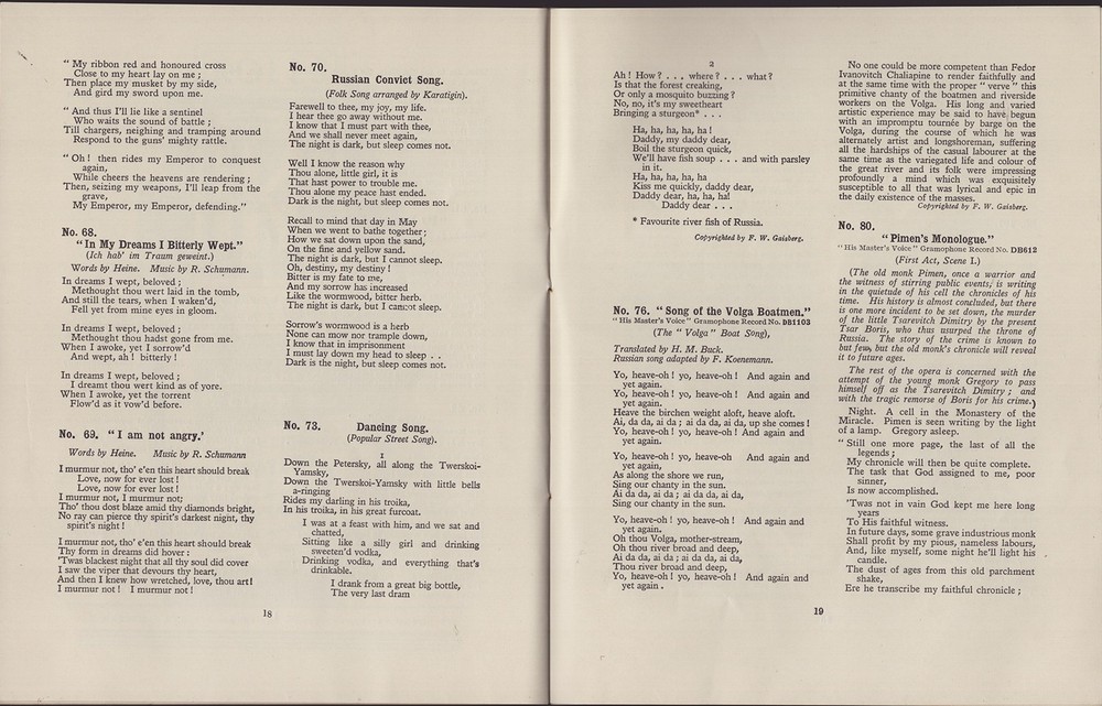 FEODOR IVANOVICH CHALIAPIN - PROGRAM SIGNED