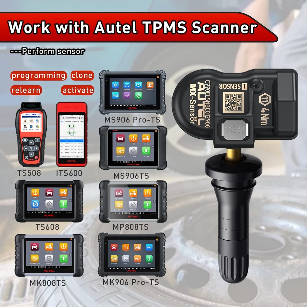 4pcs Autel MX-Sensor 2 in 1 Programmable TPMS Sensor for Universal Tire Pressure