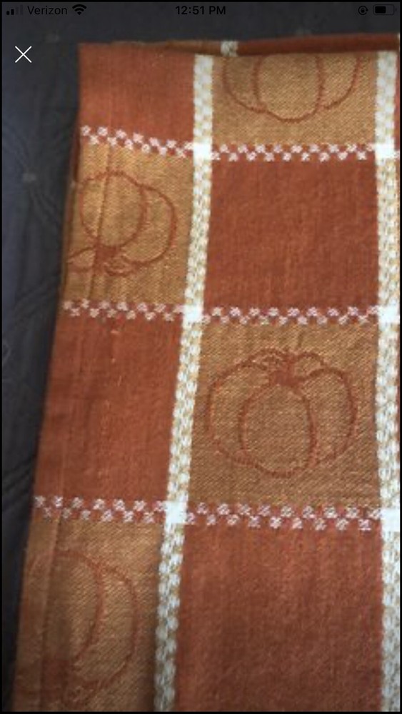 Fall Pumpkin Cotton Rectangular Woven Tablecloth 96” x 58”