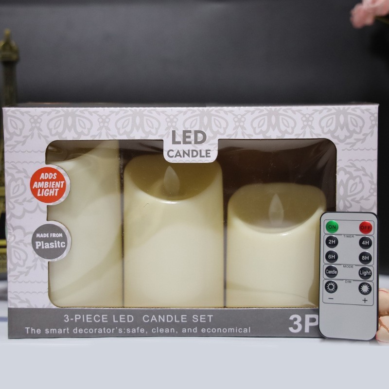 LED Electronic Glass Candle -3-Piece Set