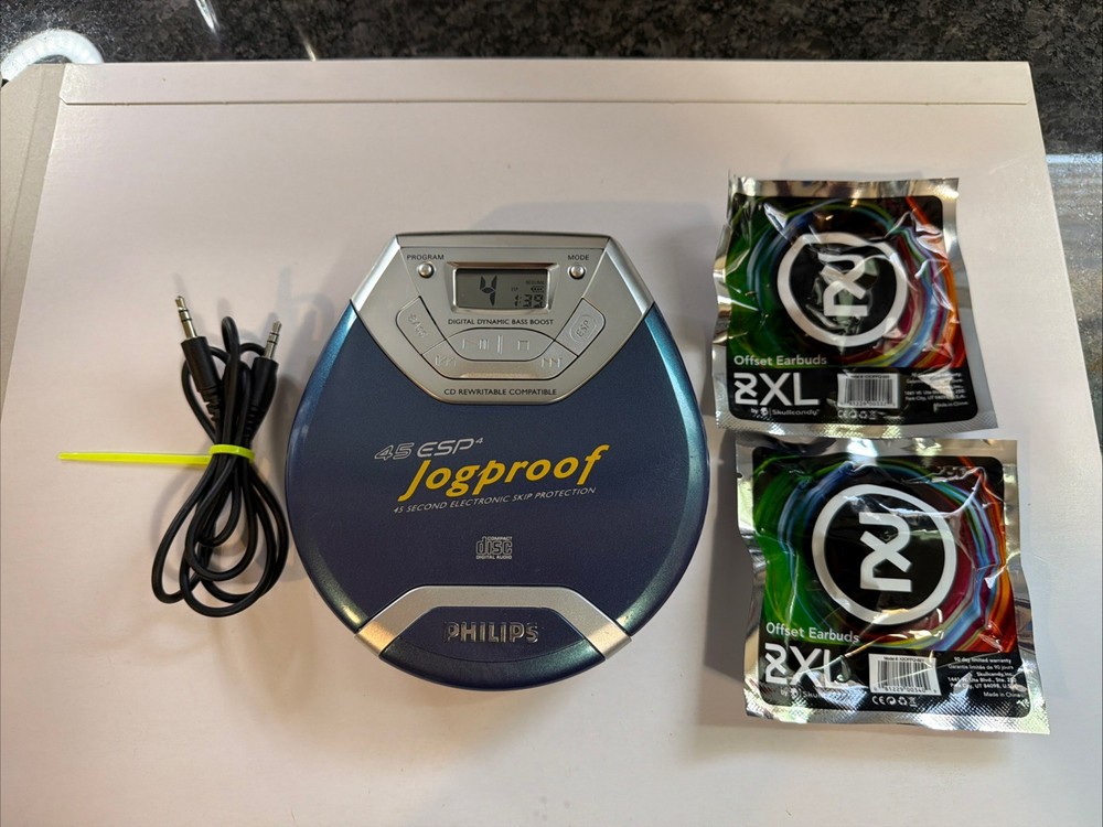 Philips Jogproof Portable CD Player 45 ESP Model AX5018/17 Tested Work Great !!