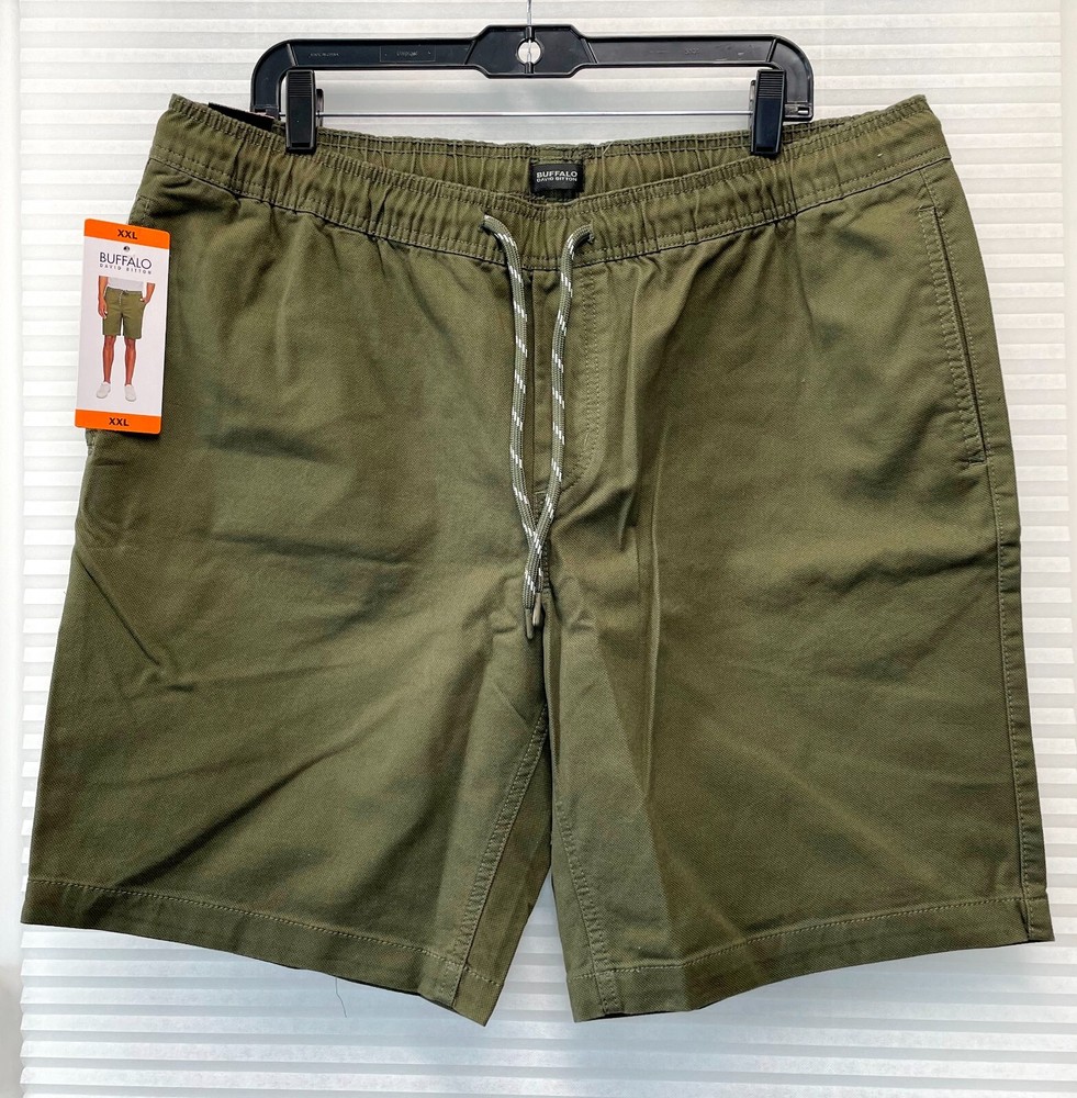 Buffalo David Bitton Men's Henry Drawstring Pull-On Short Olive Green Size XXL