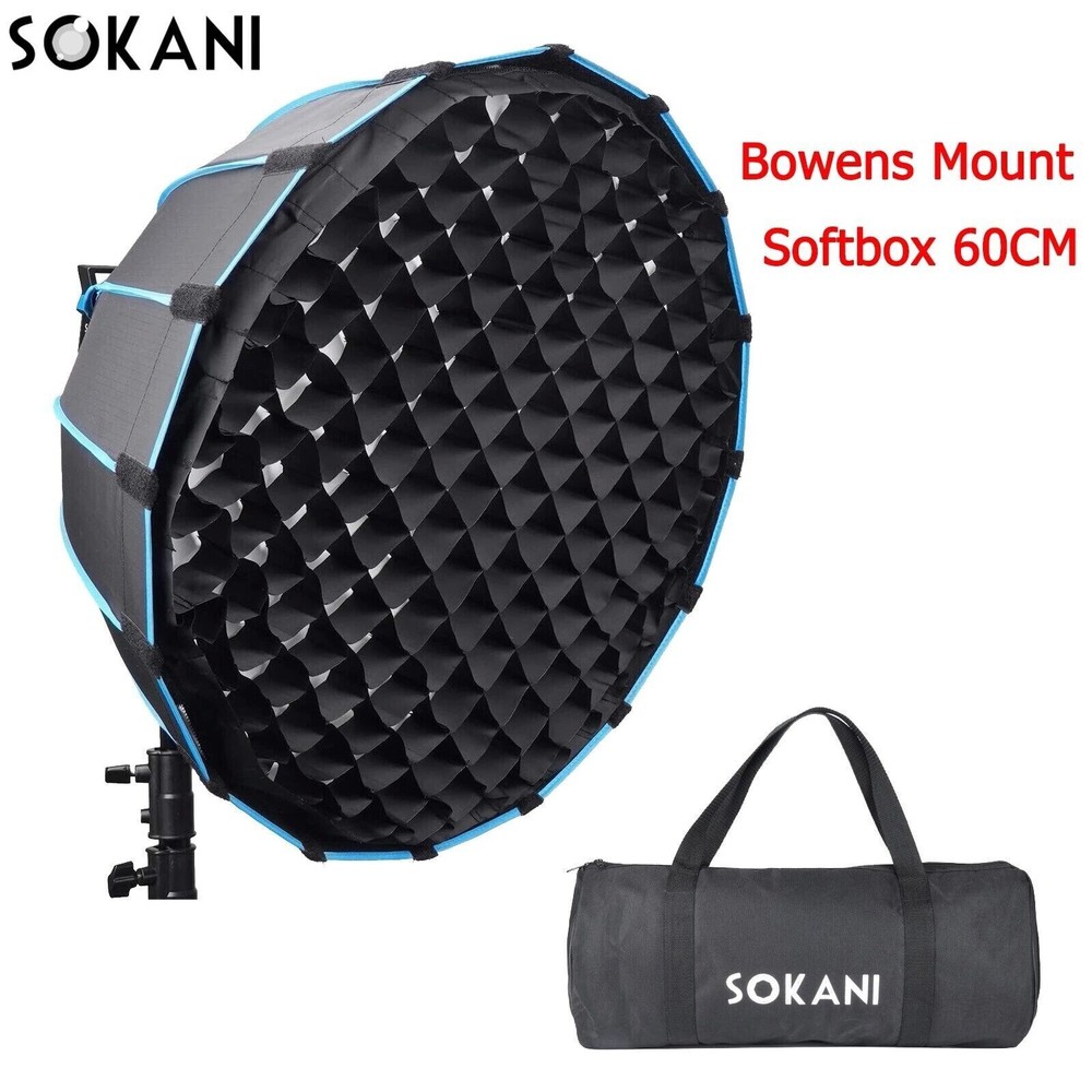 Portable 57CM Quickly Fast Installation Deep Parabolic Softbox Bowens with Grid