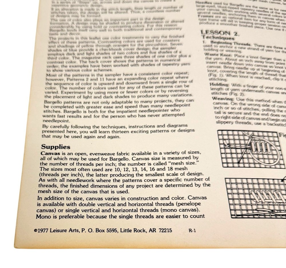 Bargello Basics Ann Meyer Leaflet 104 Leisure Arts 5 Projects 13 Patterns 1977