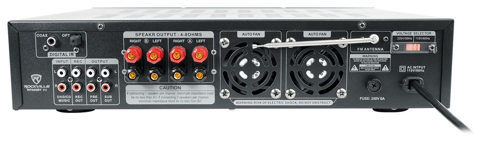 Home Theater Bluetooth Receiver+Equalizer EQ+(4) 6.5" Black Ceiling Speakers