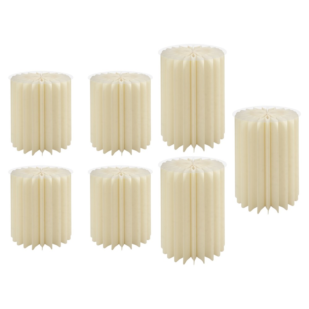 7PCS Foldable Paper Cake Display Stand Set - Elegant Cylinder Flower Holders
