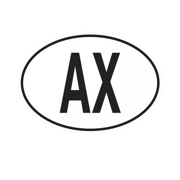 AX Aland Islands Country Code Oval Sticker Decal