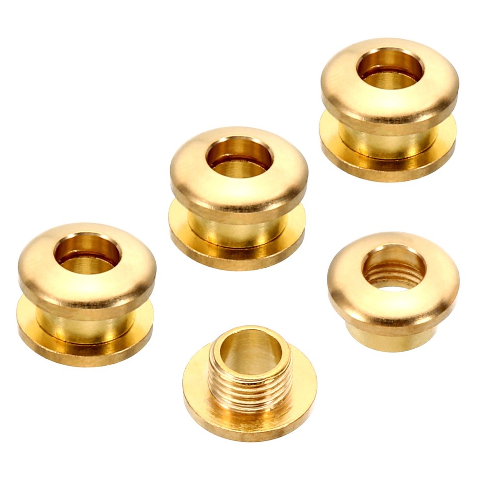 5mm(1/5 Inch) Solid Brass Hole Eyelets, 4 Pcs Arc Surface Grommets, Brass Tone