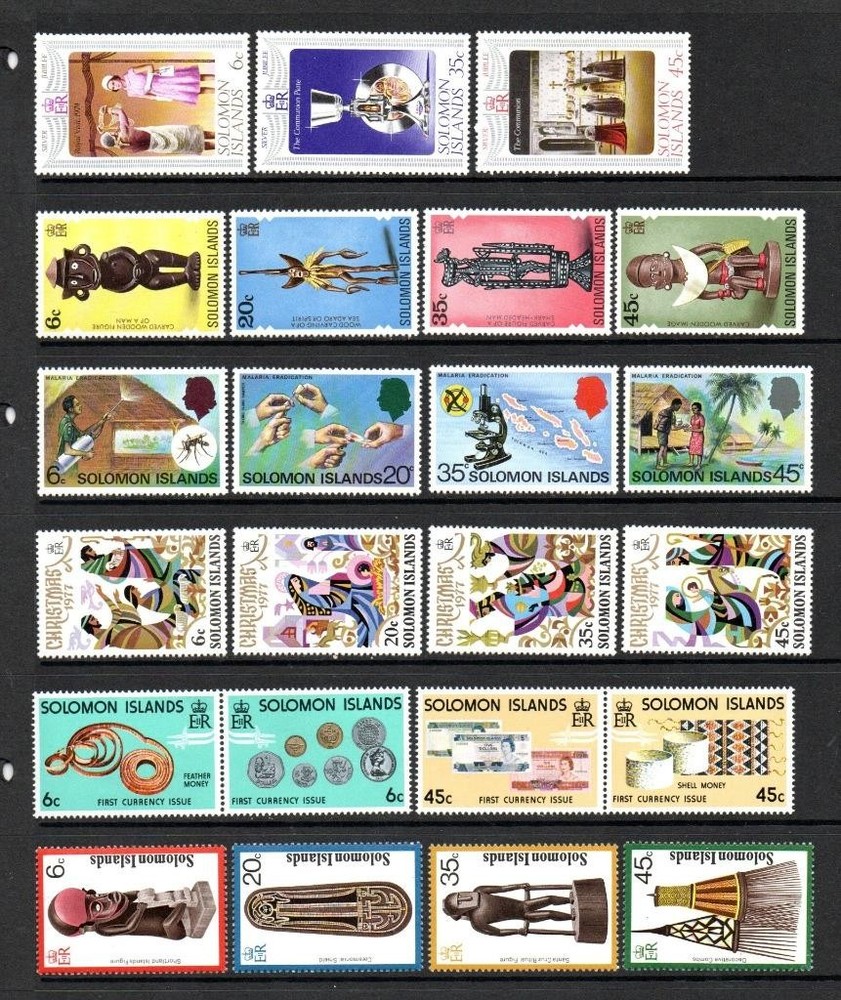 SOLOMON ISLS MNH 1977 COMPLETE YEAR SETS