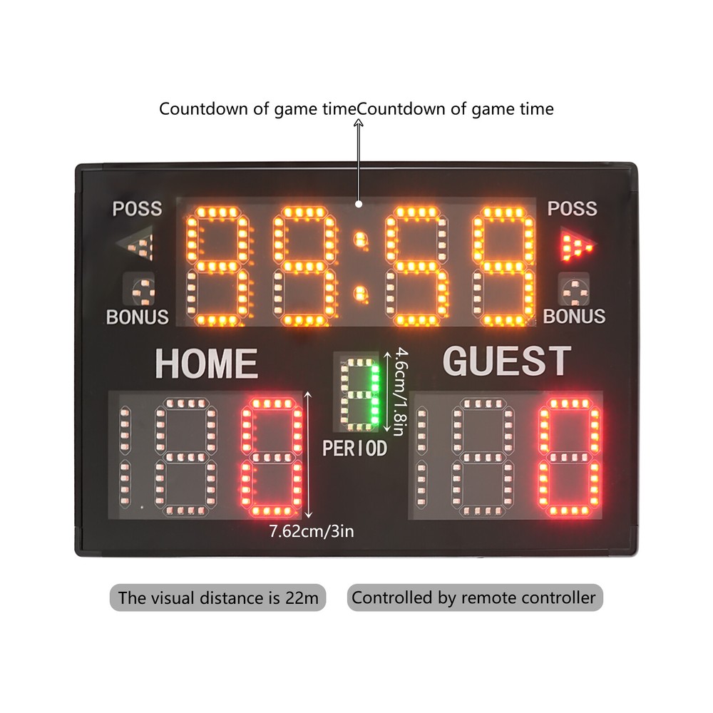 LED Scoreboard with Timer & Remote Control – Freestanding Digital Display