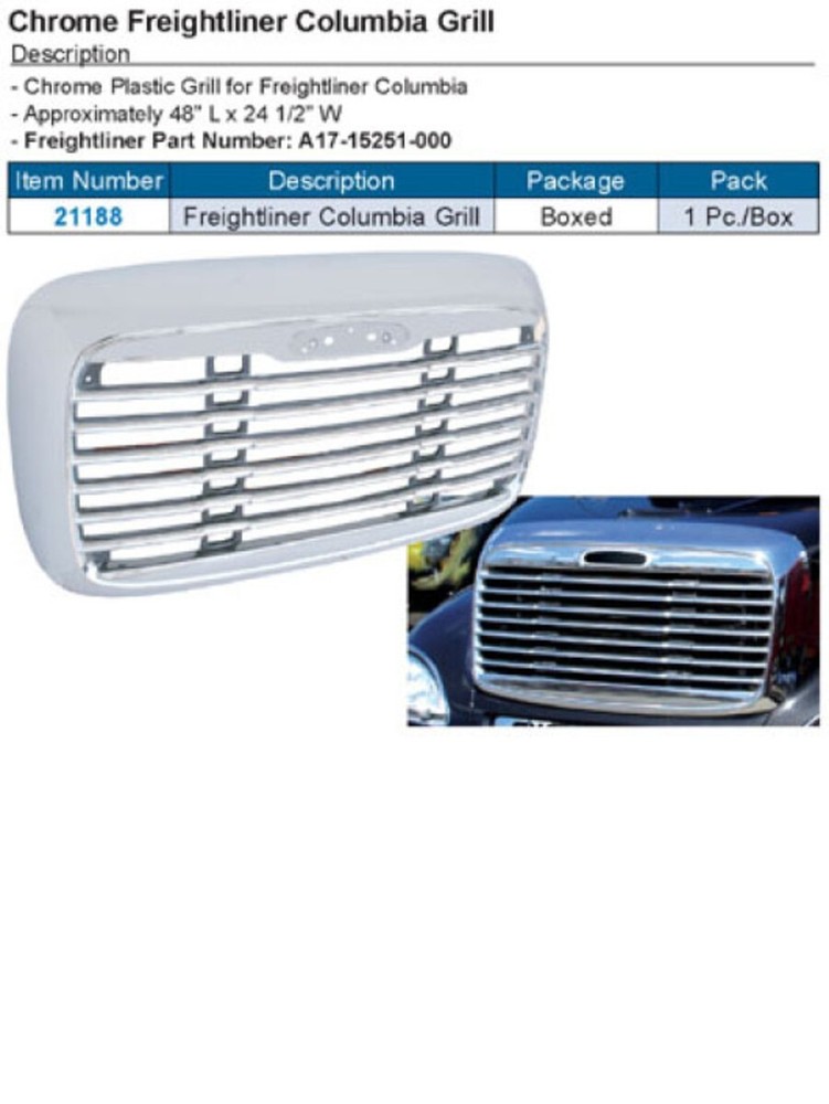 freightliner columbia grill with bug screen by united pacific