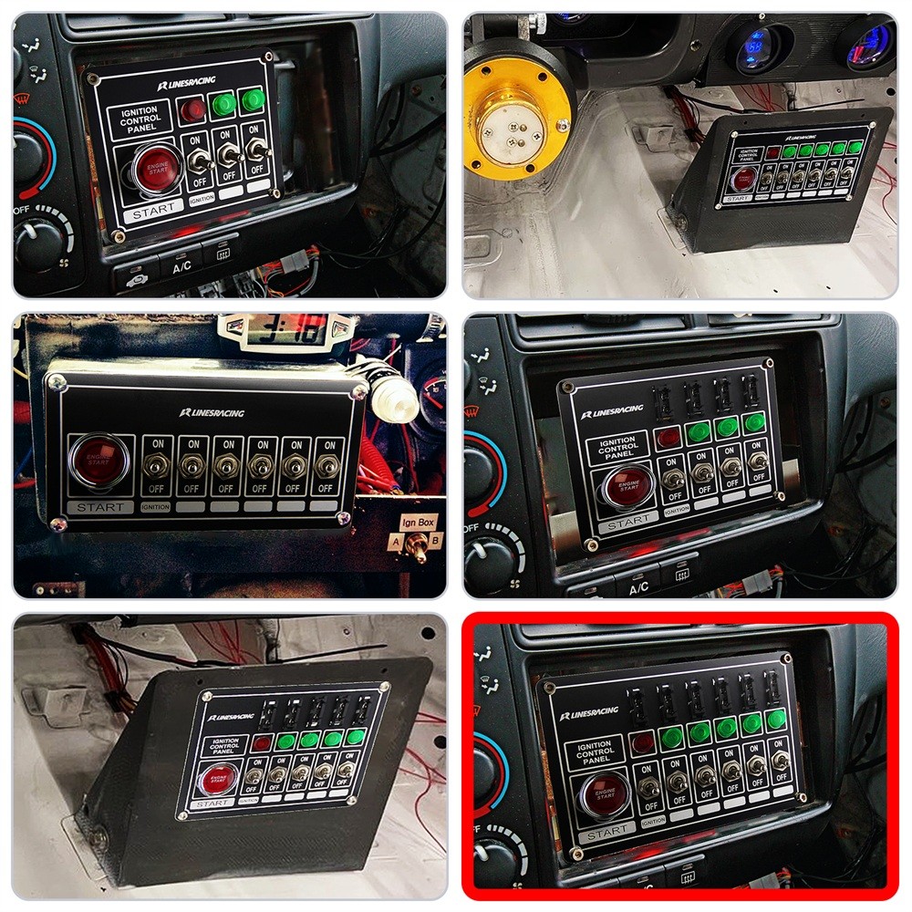 Racing Switch Panel Race Ignition Accessory Engine Start 6 Switch Lights Fused