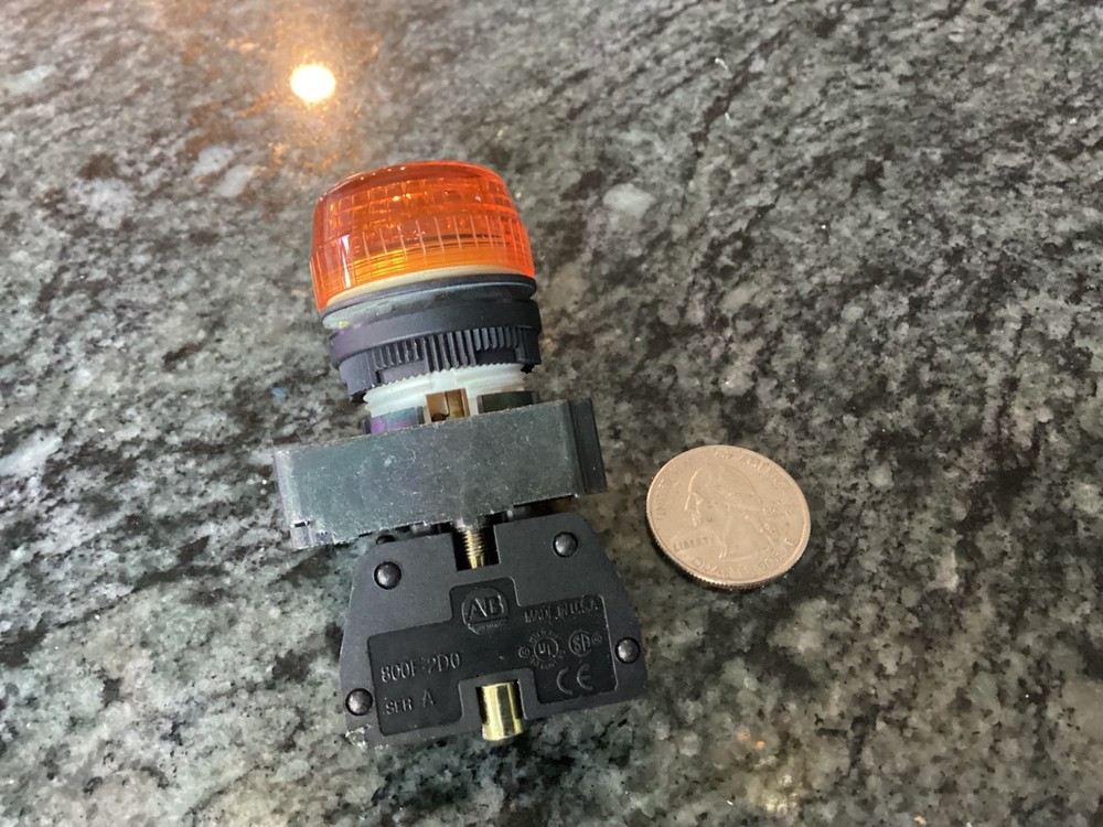 allen bradley amber machine automation panel light 800E-2D0 indicator