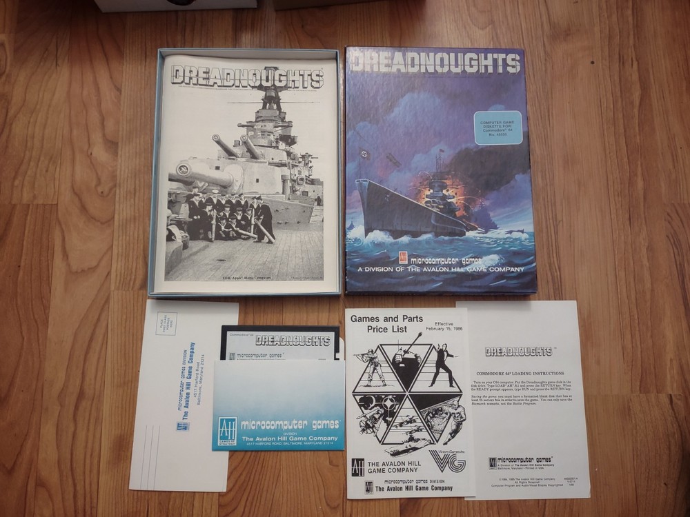 Commodore 64 Software 1985 Dreadnoughts Computer Vintage Disk Game Rare