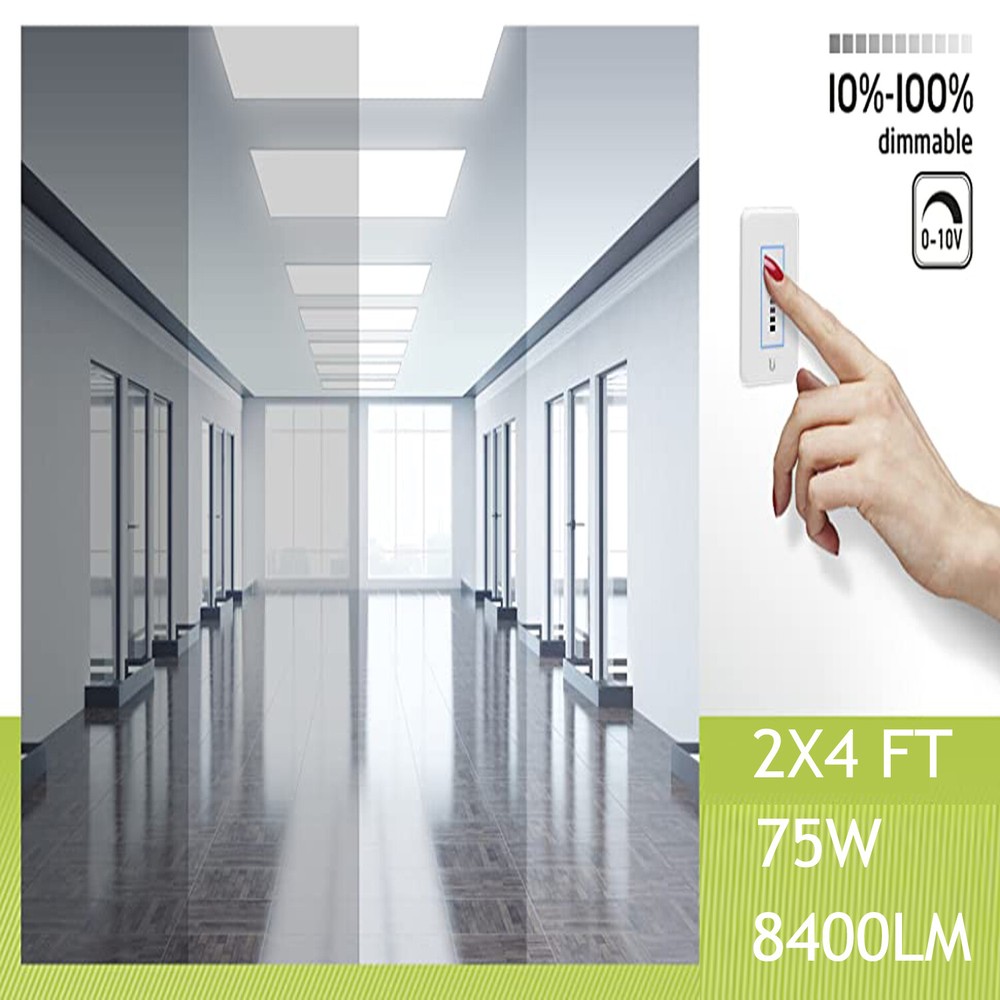 4 Pack 2x4 FT LED Panel Light,75Watt Drop Ceiling Lights, 5000K Daylight White