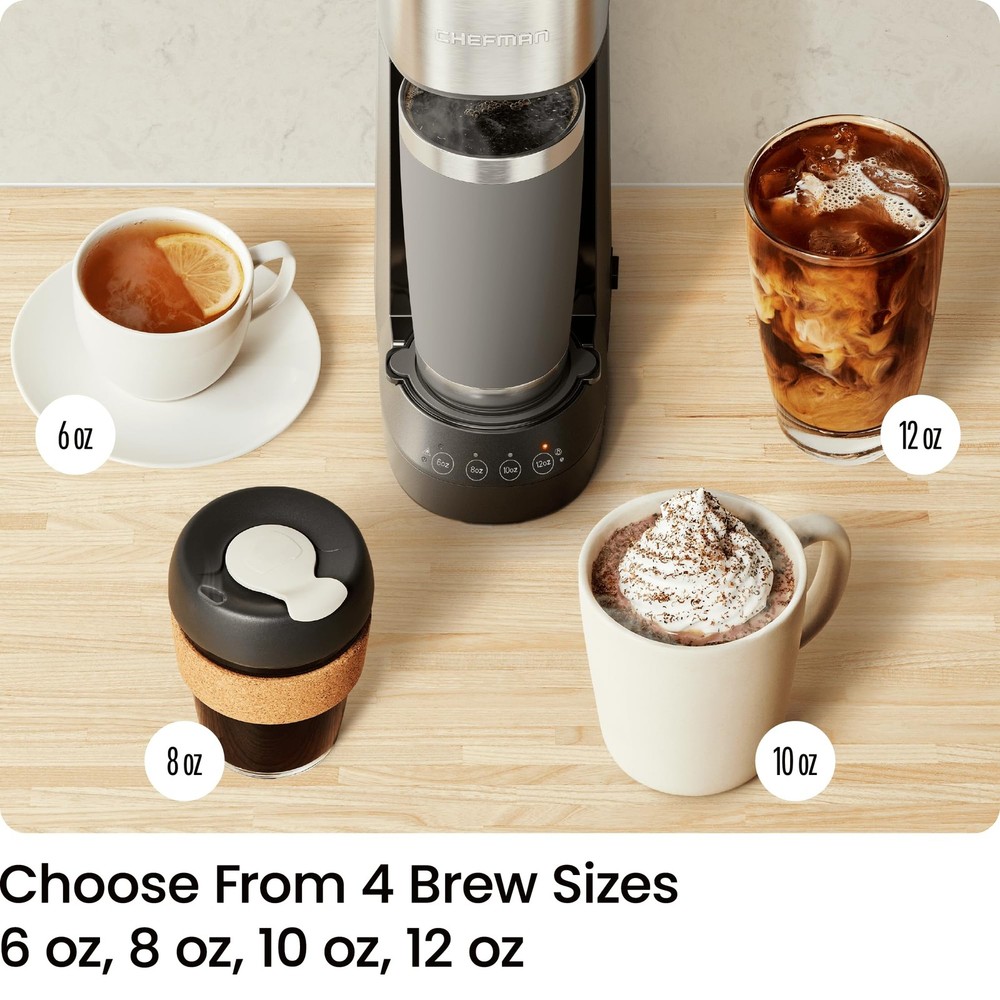CHEFMAN Single Serve Coffee Maker, K Cup Coffee Machine Compatible with KCup ...