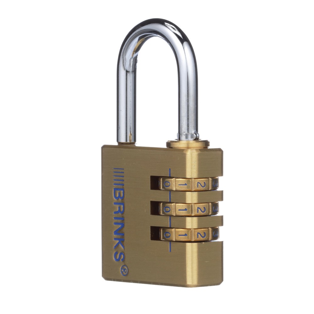 Brink's COMBO 3-DIAL COMBINATION RESETTABLE PADLOCK 40mm SOLID BRASS Weather-Res