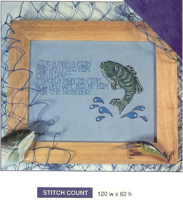FISHERMAN PLAQUE  -  CROSS STITCH PATTERN ONLY    HM - SUQ