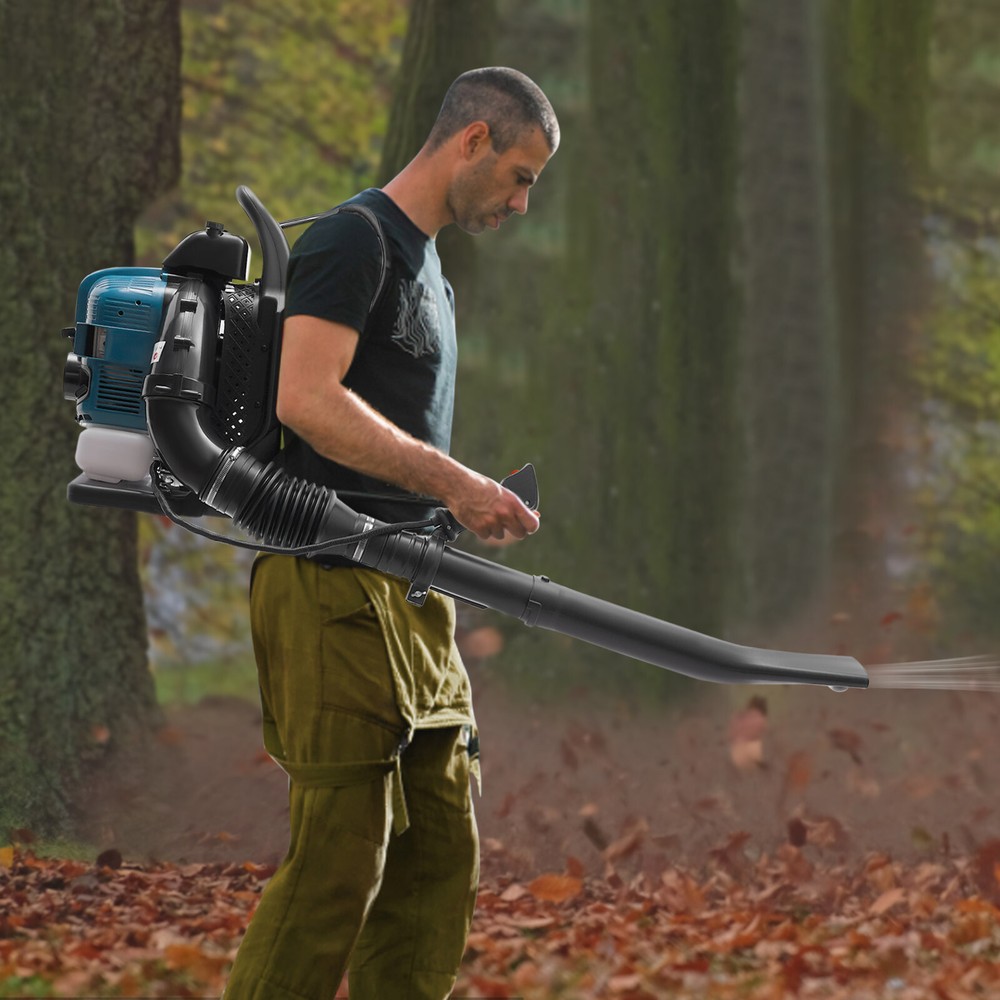 75.6CC 4-Stroke Gas Backpack Leaf Blower with Adjustable Speed and Comfort