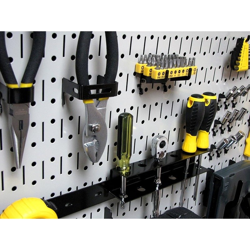 Metal Pegboard Value Pack Horizontal Storage Organizer Easy Install Tool System