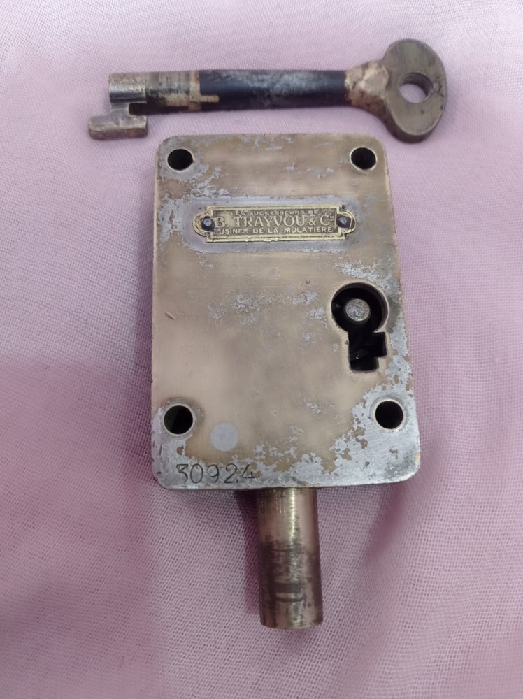 Vintage Antique Lock With Key