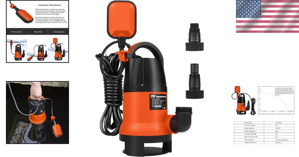 3700GPH Water Pump - Automatic Switch