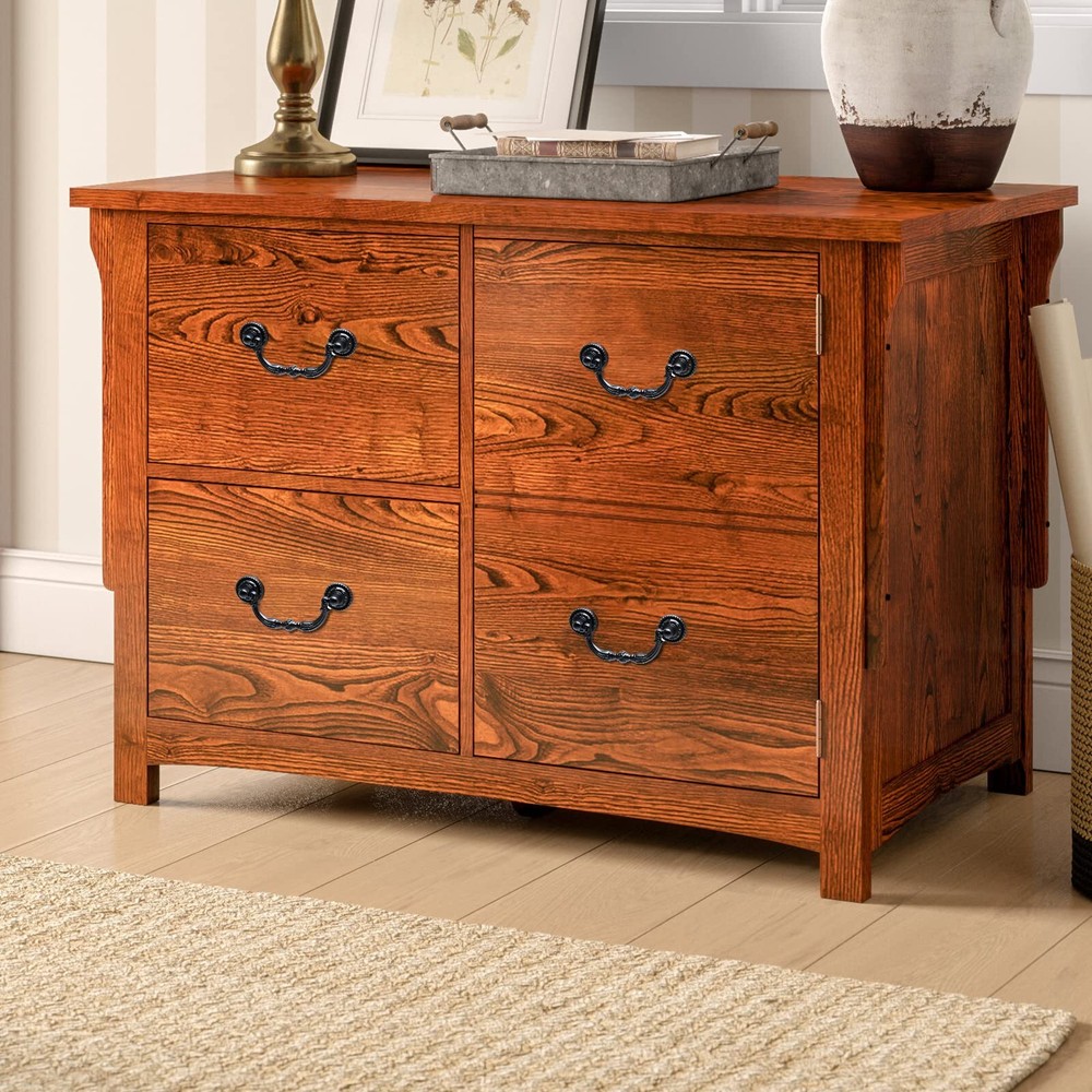 4 Pack Antique Drop Drawer Pull 3.5 Inch Hole Center Vintage Bail Pull Handle...