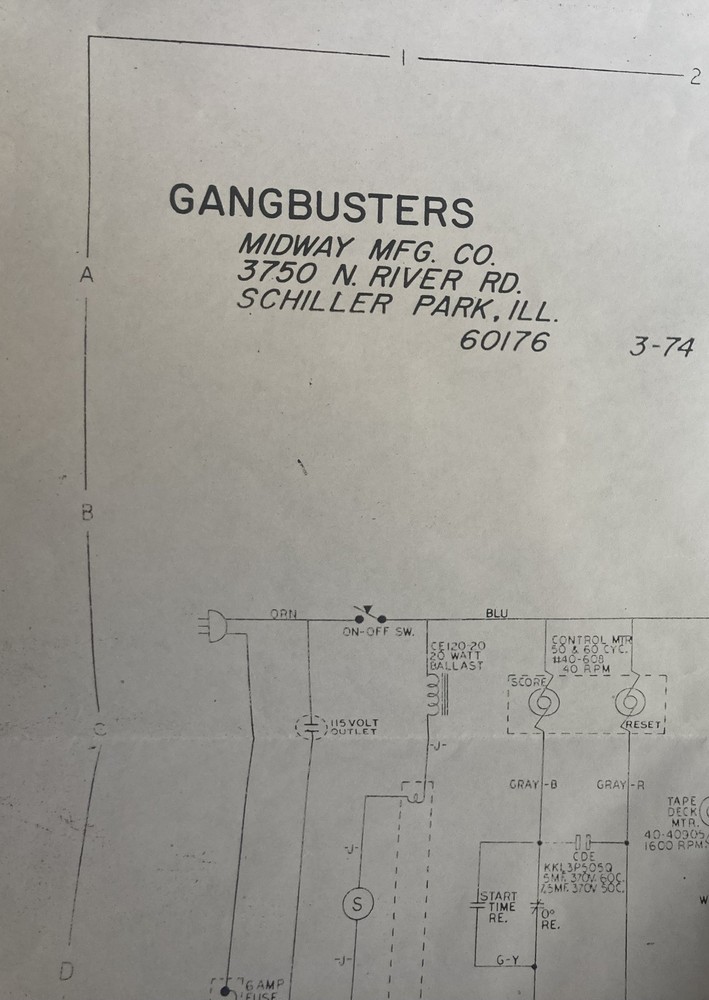 Midway Gang Busters Schematic
