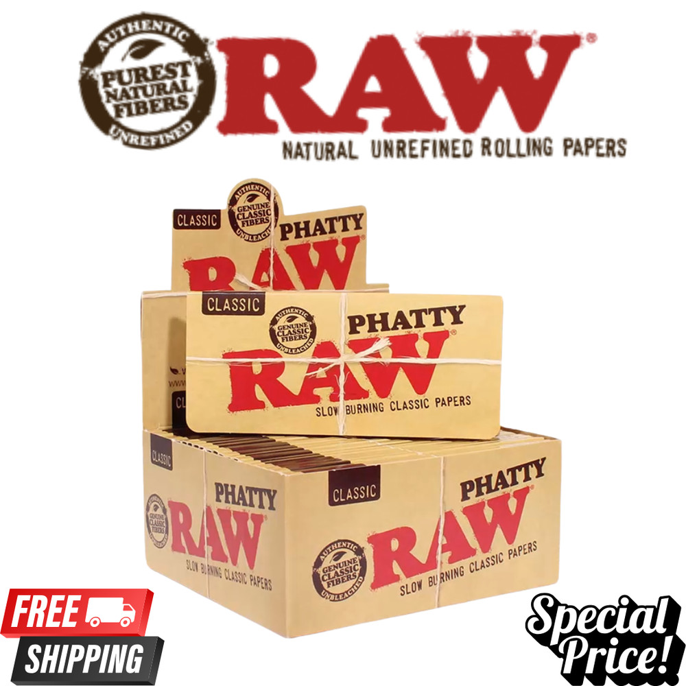 RAW Classic Phatty Rolling Papers – 3 Pack | Creaseless