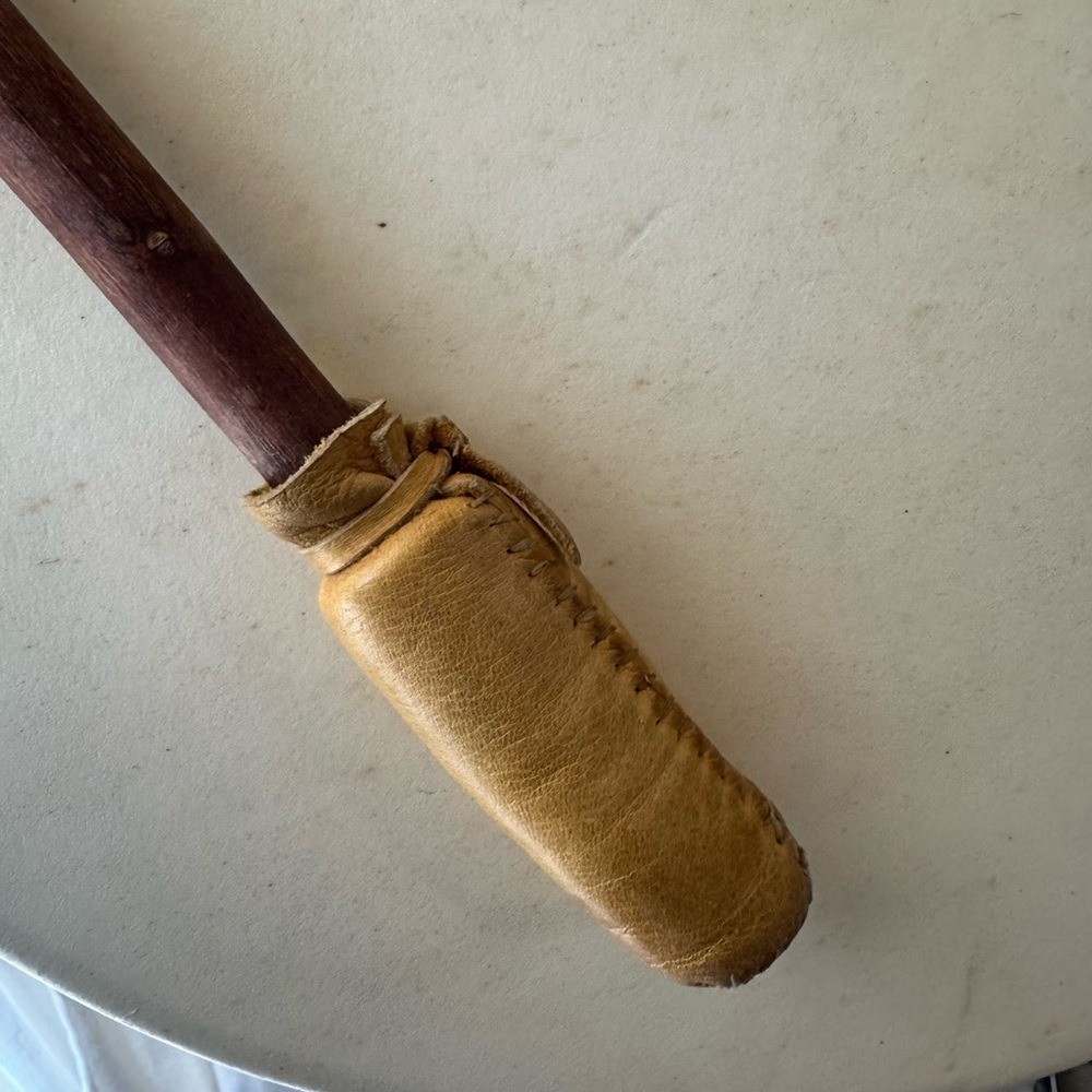 Handcrafted Rawhide Drum with Leather Mallet – 17"