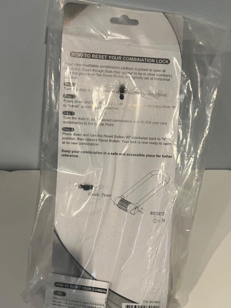 BosVision 70mm Long Shackle Combination Black Padlock