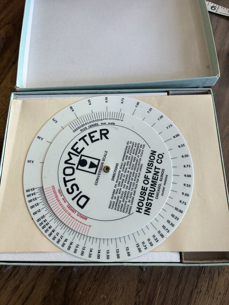 HOVOCO HOV OPTICAL CO DISTOMETER VERTEX DISTANCE TOOL CONVERSION SCALE DIRECTION