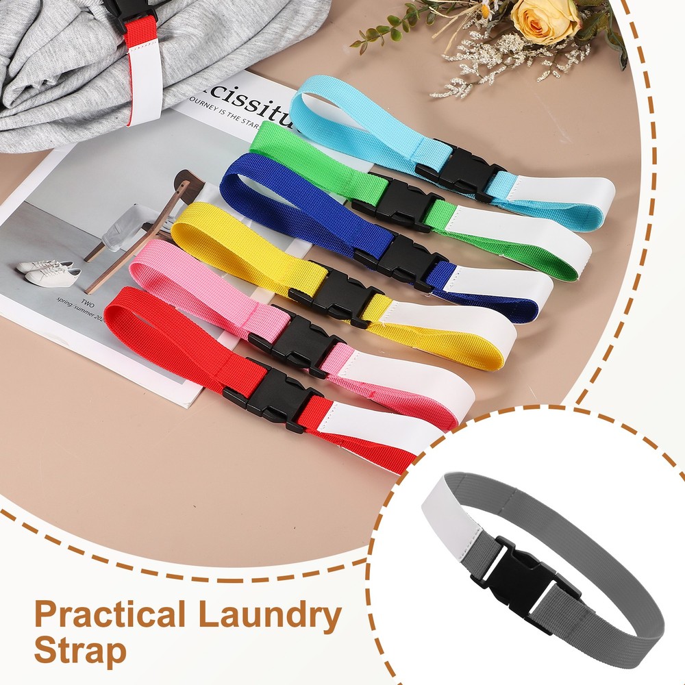4 Pcs Multipurpose Laundry Strap with Buckle, Gray
