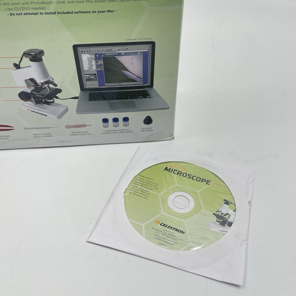 Celestron Digital Microscope Kit 600x Model 44320 USB Camera - New Open Box