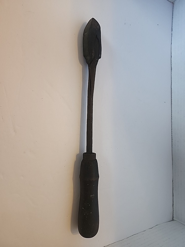 antique copper soldering iron 13"