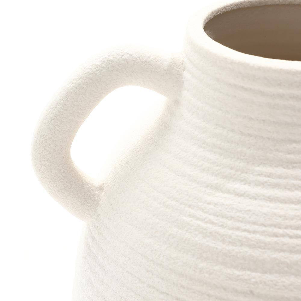 9.9 In. H White Ceramic Jug round Vase