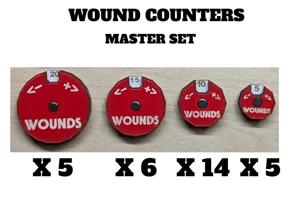 Kill Team Wound Counters Warhammer 40k Tabletop Master Set Red Counters Only