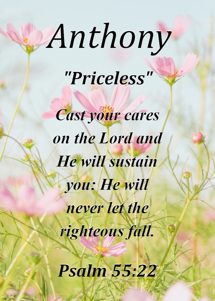Anthony "Priceless" Keepsake Name Meaning Card with Bible Verse