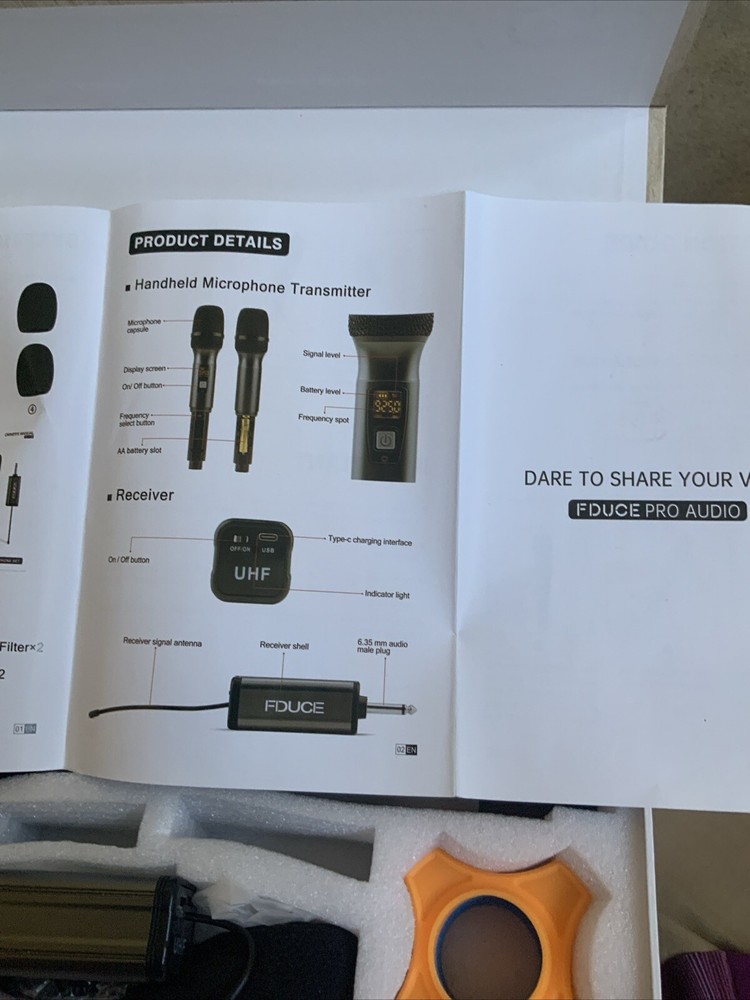 FDUCE Wireless Professional Universal Microphone Duel Handheld System