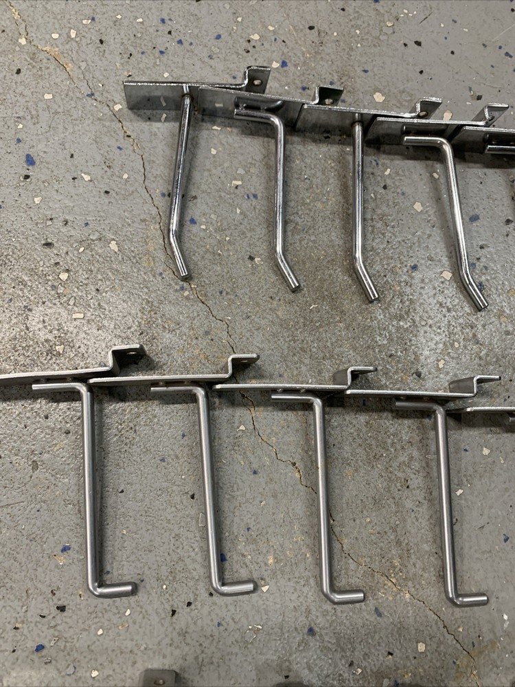 Slatwall Hook Bundle - 40 Pcs chrome slat hooks 4”
