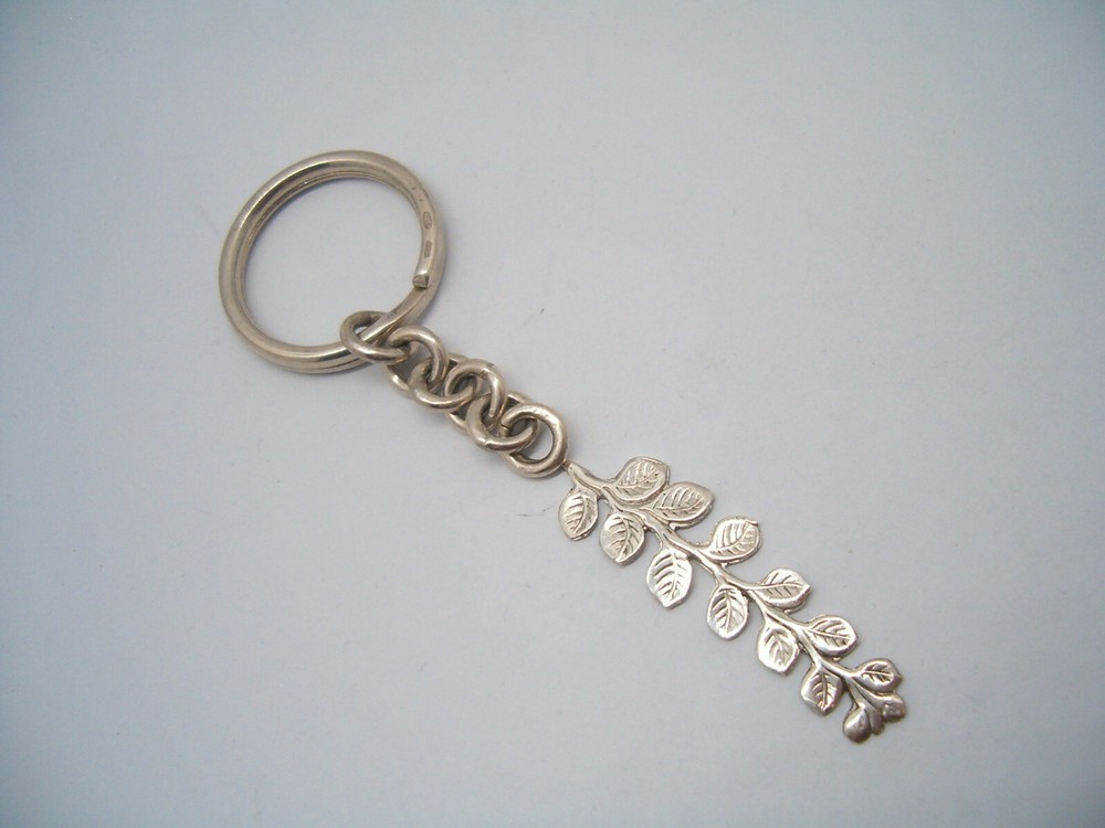925 Silver BRANCH and LEAF Keychain