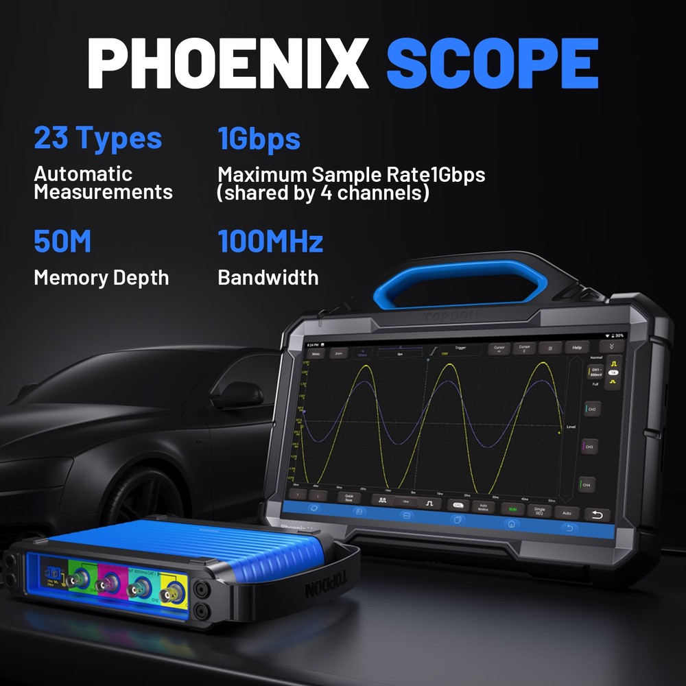 TOPDON Phoenix Scope Advanced 4-Channel Oscilloscope Work for Phoenix max smart